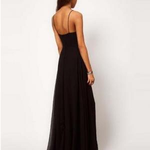 maxi spaghetti chiffon strap dress