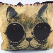 Cat w/ Steampunk Sunglasses Zippered Tote