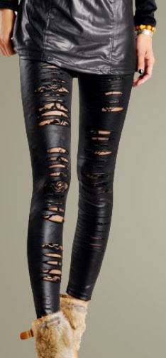Hot Ripped Lace \u0026 Leather Like Black 