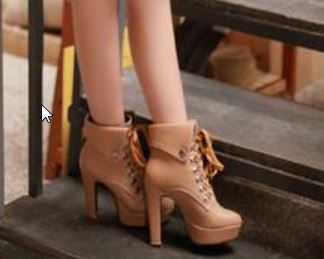 high heel tan ankle boots