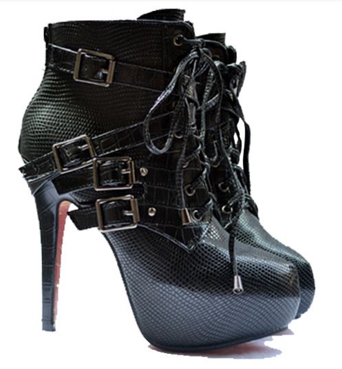 square it's a faux leather platform boots