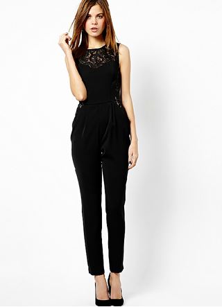 Elegant And Trendy Black Sleeveless Jumpsuit With Lace on Luulla