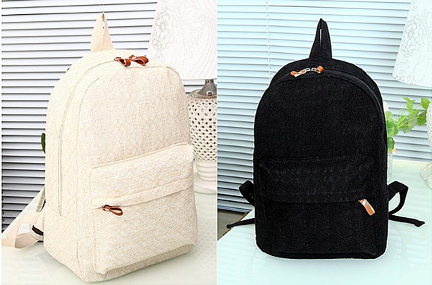 white lace backpack