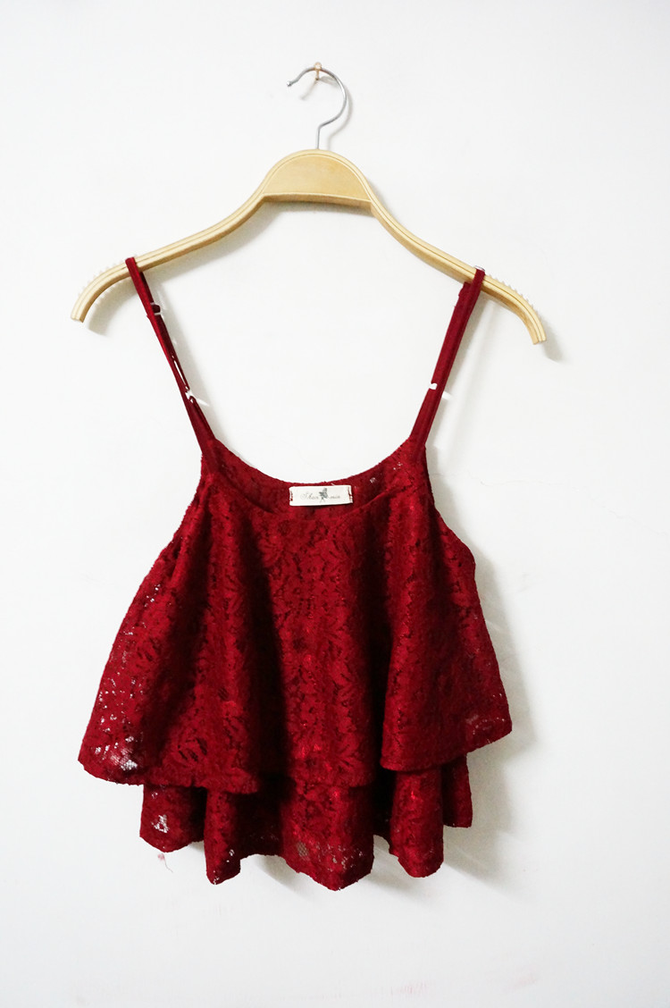 Red, Black Or White Hot Lace Chiffon Tank Top Camisole on Luulla