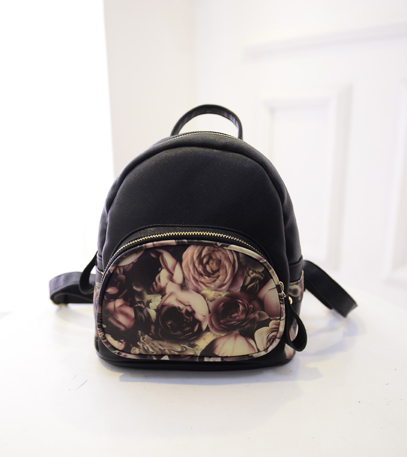 Mini Designer Vintage Rose Oil Painting Backpack on Luulla