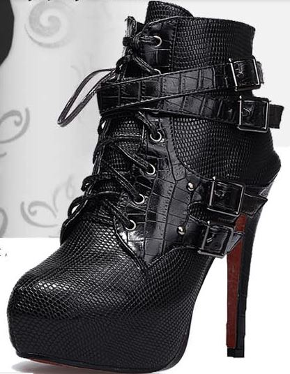 square it's a faux leather platform boots