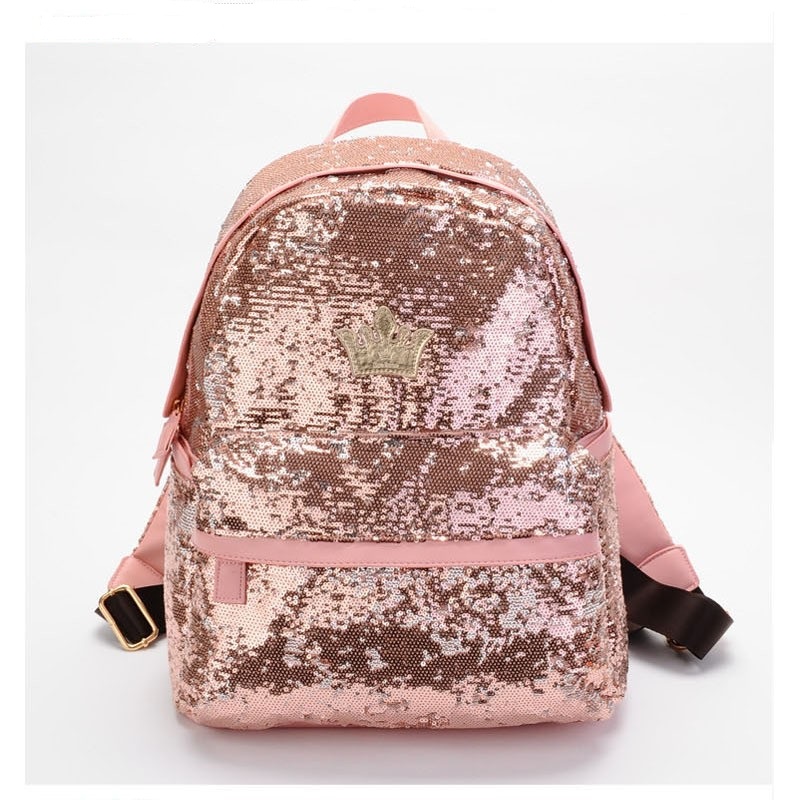 4 Colors Crown Sequins Backpack on Luulla
